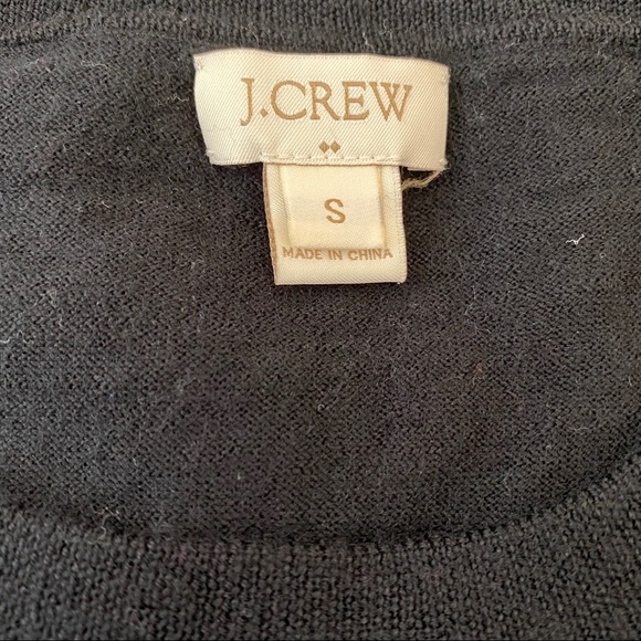 J Crew Black Crew Neck Marino Wool Sweater - Picture 6 of 7
